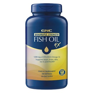 GNC 健安喜 4倍強度魚油 4X 軟膠囊, 1個, 240錠