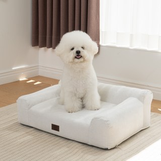 캣독랩 국산 메모리폼 펫소파 / KC인증 / 2년 As / 10년 내구성 / 방석 / 쿠션 / 소형 중형 대형, 1개, 크림 화이트