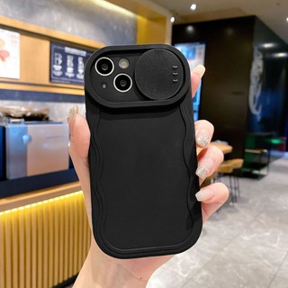 波浪紋適用果粉15/13/11簡約純色推拉窗軟殼PhoneXSMAX手機殼16