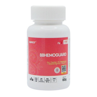 88펫 88헤모가드 강아지 고양이 철분제 빈혈 헤모글로빈 임신 수유, 60g, 유리너리+피부/피모, 1개