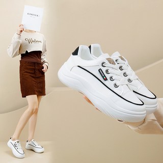 小白鞋厚底休閒運動女鞋 - 韓版學生ins街拍闆鞋