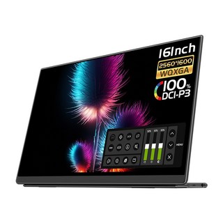 EHOMEWEI 이홈웨이 L시리즈 16인치 2.5K QLED 휴대용 모니터 100% DCI-P3 HDR 최대 144Hz 맥북 노트북 듀얼 서브모니터, E16Q1, 40.64cm