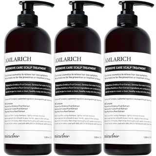 지성두피 헤어트리트먼트 탈모증상 완화 집중케어 암라리치, 3개, 1000ml