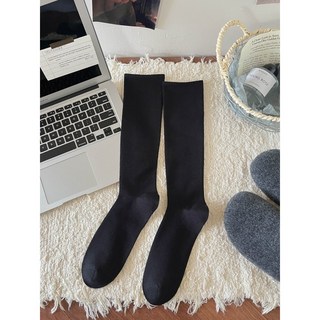 愛搭 素色顯瘦高筒小腿襪