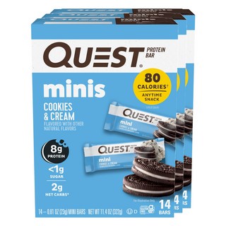 QUEST NUTRITION 蛋白質棒 巧克力曲奇味 14入, 奶油口味, 322g, 3盒