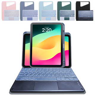 주템 아이패드 에어 프로 터치패드 키보드 케이스 360회전, 라벤더그레이, 1개