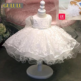 女童婚紗花童禮服澎澎裙中小童嬰幼童抓周禮服公主裙女孩鋼琴表演畢業禮服喜宴連身裙生日小洋裝
