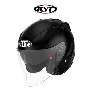 KYT 오픈페이스 헬멧 갤럭시 플랫 알 플레인 블랙 유광 단색 입문 오토바이 KC 인증, L