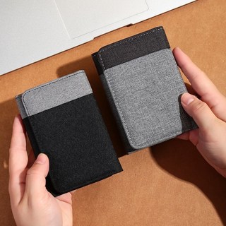 2025新款帆布錢包男款小皮夾摺疊卡包多卡位豎款便攜式超薄錢包