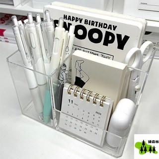 分格筆筒 居家辦公桌文具收納盒 透明簡約大容量多功能筆架 店鋪熱銷, 1個, 全透明,大五格