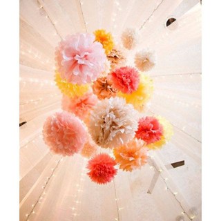DIY紙花球 婚禮佈置 派對佈置道具, 1個, Multicolor