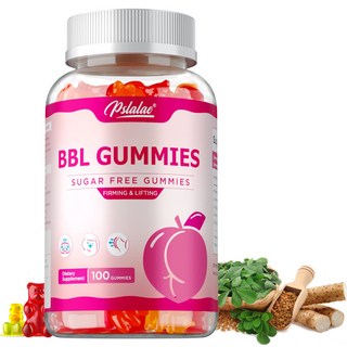 BBL Gummies - 엉덩이 리프팅 및 바디 쉐이핑 보충제 무설탕 60정 비건 Gu QXV, 1개