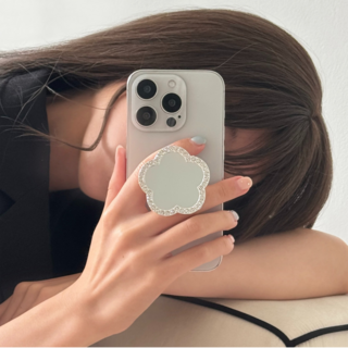 보네르베르 플라워 미러 그립톡 스마트톡, 실버