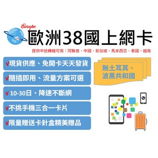 歐洲德國瑞士上網卡 網路卡 支援阿聯酋中國新加坡馬來西亞泰國越南 WIFI, 1個, 歐洲15天,每日2GB