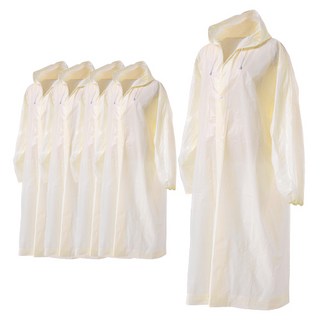 메종드리빙 프리미엄 두꺼운 EVA 남여공용 비옷 우의 레인코트 다회용 일회용 우비 5개세트