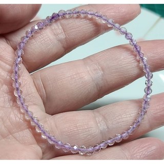 晶寶水晶 薰衣草紫水晶手鍊 3mm刻面珠 切面珠手環 天然水晶手珠