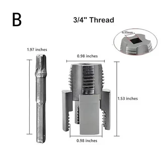 파이프 나사 도구 통합 내부 외부 스레딩 전기 드릴 호환 PVC 스레더 키트, 02 B