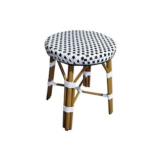 網紅藤編戶外陽臺咖啡廳餐廳酒吧吧凳民宿法式複古編藤椅廠傢批髮吧椅 椅子 吧臺椅 吧臺凳, 黑白45cm, 1個