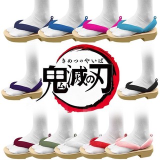 小新の雜貨鋪 平替木屐鬼滅之刃灶門禰豆子錆兔我妻善意富岡義勇 cos木屐鞋草屐, A02白色贈襪),26CM(40-41碼), 1個