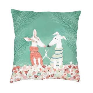 럭셔리 그레이하운드 쿠션 커버 부드러운 휘펫 시하운드 개 케이스 소파 자동차 사각 장식 40x40cm