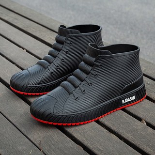 【時尚防水】新款男士雨鞋 短筒防滑膠鞋 學生通勤工作防水靴