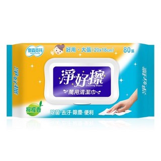 奈森克林 淨好擦 萬用清潔濕巾 80抽 檸檬香, 1個, 80張, 1g