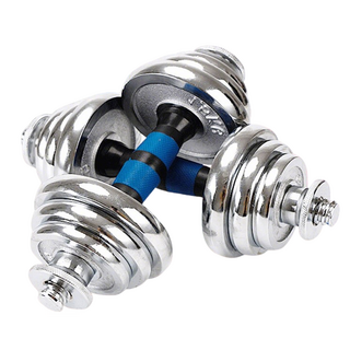 電鍍啞鈴 - 家用健身器材，多種重量選擇，舒適握把設計, 1套, 10kg