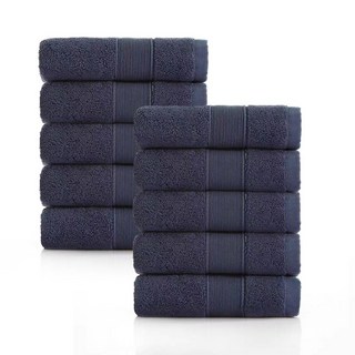 록신 호텔수건 타월 코면사 부드러운 540GSM 40수, 10개, 네이비 블루