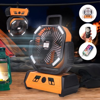 루트나인 고출력 BLDC 캠핑 탁상용 무선 선풍기, 오렌지+블랙, RN-X30 (고급형)