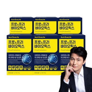 [무료배송/오늘출발] 뉴트리원 프로&프리바이오틱스 유산균 세트 구성, 6박스, 30포
