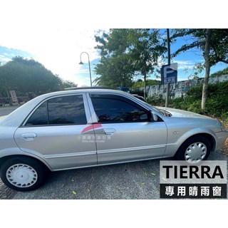 福特 TIERRA 專用晴雨窗 - 台灣製造 A級壓克力 附 3M 雙面膠 - (小噗噗), 1個, 後兩片 (人客座左+人客座右),TIERRA 專用