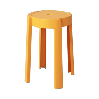 風車椅 圓凳 餐椅 風車圓凳 高腳椅 餐椅 塑膠椅 休閒椅 方凳 椅子, 超取限1張-升級款圓凳【橙黃】高腳, 1件
