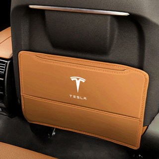 1PC 패션 카시트 백 프로텍터 킥 미끄럼 방지 패드 모델 3 모델 Y 모델 S 모델 X 용 먼지 가죽 커버 방지, 1pc orange