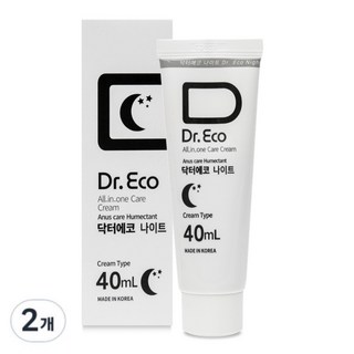 동일제약 닥터에코나이트 센텔라크림 항문건조 가려움 전용크림 / 스테로이드 무첨가 / 병풀성분+유황크림 항문보습 연고타입 건조함 따가움 사타구니 아누스크림 남자 여성, 2개, 40ml