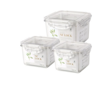 엔에프락 정사각 트라이탄 밀폐용기 1200 x 2 + 2600 3종세트, 1개