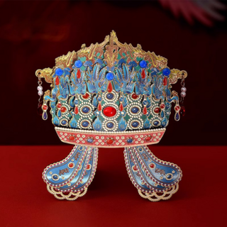 故宮博物館文創 國博鳳冠冰柜貼 - 孝端皇后九龍九鳳冰箱磁鐵 北京旅遊紀念品, 孝端皇后鳳冠冰柜貼-木質款【禮盒裝】