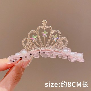 公主皇冠髮梳 髮飾, 1個, 粉色
