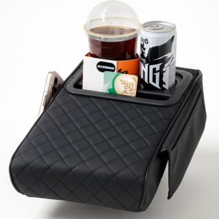 블루홀스 차량용 팔걸이 콘솔쿠션, 1개, 제트 블랙