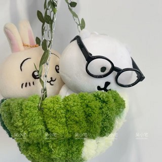 ちいかわ Chiikawa 日本吉伊卡哇13cm自嘲熊春日小吊床娃娃衣服 綠色吉伊娃床搖籃, 春日小吊牀,13cm自嘲熊用（僅吊牀）, 1個