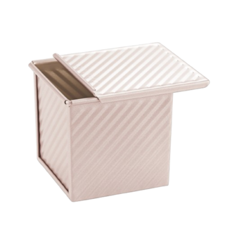 烘焙廚房 Chefmade學廚 WK9318水立方波紋250g滑蓋吐司盒不沾有蓋吐司模底部有洞正方形wk9318現貨, 1個