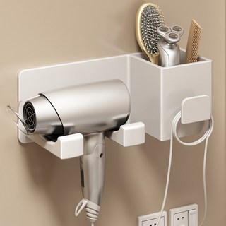 에스위두 기스방지 무타공 튼튼한 드라이기 거치대, 1개, 화이트