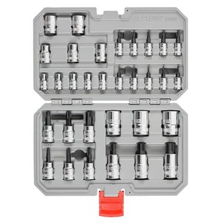 ARES 31042 – 9피스 외장 톡스 플러스 소켓 세트 - 0.6cm(1/4인치) 1cm(3/8인치) 1.3cm(1/2인치) 드라이브 - 크롬 바나듐 소켓 세트에는 EP