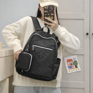 Belua 여성 경량 데일리 백팩 멀티포켓 대용량 캐주얼 여행용 파우치 포함