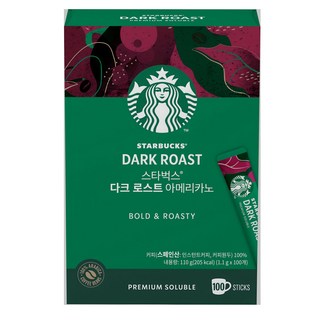 스타벅스 다크 로스트 아메리카노 원두커피믹스, 1.1g, 100개입, 1개