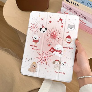 아이패드 애플펜슬 수납 귀여운 불꽃놀이 강아지 클리어 하이브리드 케이스 호환 아이패드 6세대 5세대 에어4 10.9인치 9.7인치 11인치 8.3인치 PB-112102, 1개