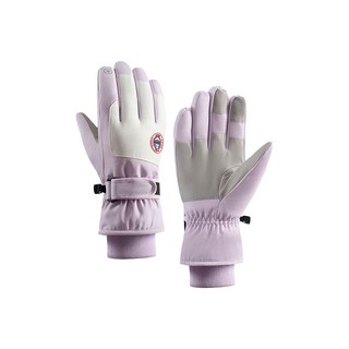 HOME GYM CLUB 加絨保暖滑雪手套 防風防水觸屏手套, 淺紫色, 1套