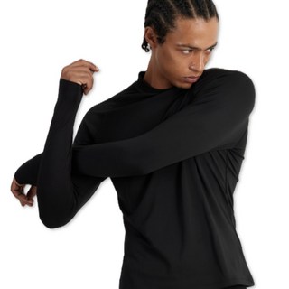 러너스픽 남성용 가을겨울 반폴라 스판 긴팔 러닝웨어 기모 운동용 기능성 러닝 긴팔티