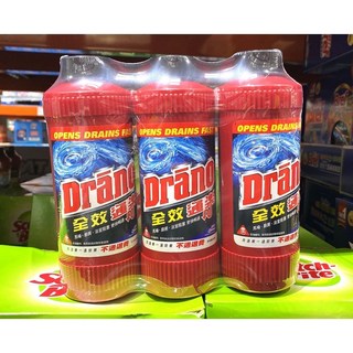 Drano 通樂 全效疏通劑 500毫升 x 3入 馬桶·廚房·浴室疏通, 1個, 貨運宅配