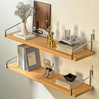 비니퍼니 무타공 선반 벽선반 못없이, 오크우드, 1단