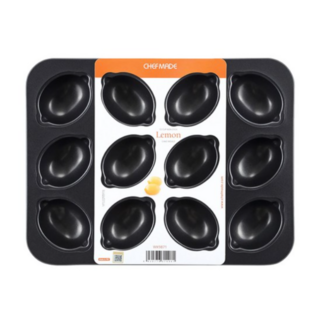 쉐프메이드 레몬 마들렌틀 팬 12구 블랙, 20개